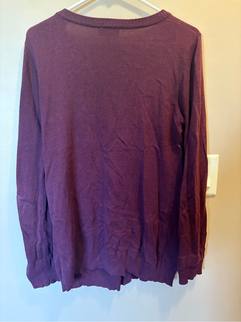 ModCloth Plum Button-Up V-Neck Cardigan - Picture 4 of 6